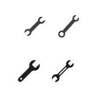 Wrench logo flat symbol design vector