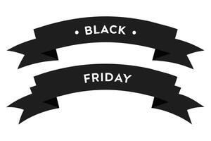 Curved black Friday ribbons set vector