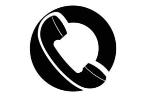 Phone icon collection. Simple black and white telephone call symbol vector