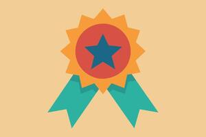 Simple Award Icons with Ribbon design vector