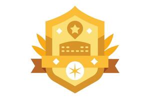 Gold Badge Elements design vector