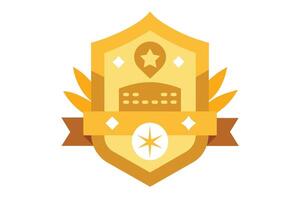 Gold Badge Elements design vector