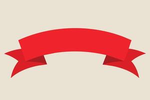 Flat illustration of red ribbon collection. Suitable for design element of banner decoration, blank ribbon for vintage ornament vector