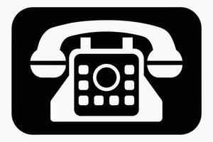 Phone icon collection. Simple black and white telephone call symbol vector