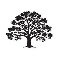 negro árbol icono aislado en blanco antecedentes. ilustración. vector