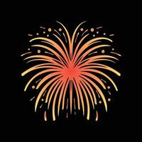 Fireworks art color dark sky celebration design. vector