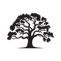 negro árbol icono aislado en blanco antecedentes. ilustración. vector