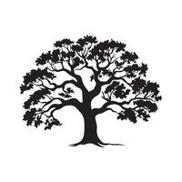 negro árbol icono aislado en blanco antecedentes. ilustración. vector