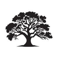 negro árbol icono aislado en blanco antecedentes. ilustración. vector