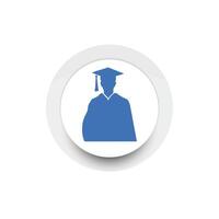 Graduation man icon. Master study celebration people design. vector