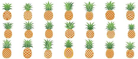 Pineapple natural food color icon. Freshness sweet art design. vector