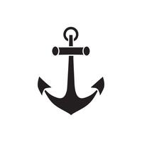 Anchor maritime sea black icon symbol boat pirate helm Nautical illustration design. vector