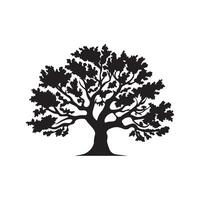 negro árbol icono aislado en blanco antecedentes. ilustración. vector