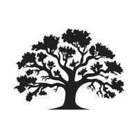 negro árbol icono aislado en blanco antecedentes. ilustración. vector