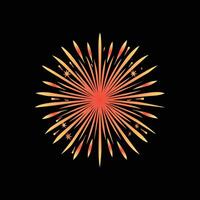 Fireworks art color dark sky celebration design. vector