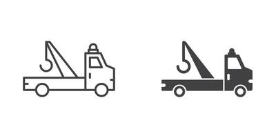 Tow track icon in flat style. Service car illustration on isolated background. Transport sign business concept. vector