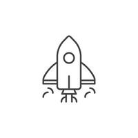 Rocket icon in flat style. Space ship illustration on isolated background. Transport sign business concept. vector