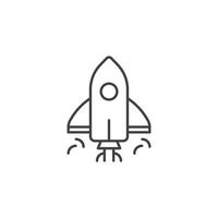 Rocket icon in flat style. Space ship illustration on isolated background. Transport sign business concept. vector