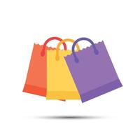 compras bolso icono en plano estilo. paquete ilustración en aislado antecedentes. compra firmar negocio concepto. vector