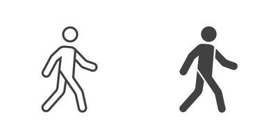 Walking man icon in flat style. People illustration on isolated background. Transport sign business concept. vector