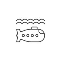 Submarine icon in flat style. Bathyscaphe illustration on isolated background. Transport sign business concept. vector