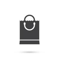 Shopping bag icon in flat style. Package illustration on isolated background. Purchase sign business concept. vector
