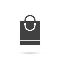 Shopping bag icon in flat style. Package illustration on isolated background. Purchase sign business concept. vector