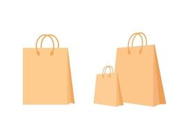 Shopping bag icon in flat style. Package illustration on isolated background. Purchase sign business concept. vector