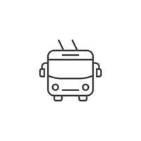 Trolleybus icon in flat style. Electric bus illustration on isolated background. Transport sign business concept. vector