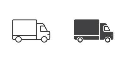 Truck icon in flat style. Freight illustration on isolated background. Delivery sign business concept. vector