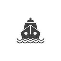 Vessel icon in flat style. Ship illustration on isolated background. Transport sign business concept. vector