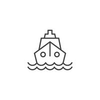 Vessel icon in flat style. Ship illustration on isolated background. Transport sign business concept. vector