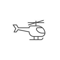 Helicopter icon in flat style. Chopper illustration on isolated background. Transport sign business concept. vector