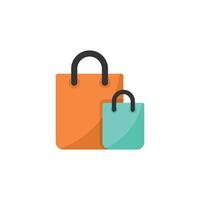 compras bolso icono en plano estilo. paquete ilustración en aislado antecedentes. compra firmar negocio concepto. vector