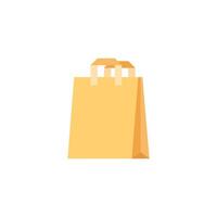 compras bolso icono en plano estilo. paquete ilustración en aislado antecedentes. compra firmar negocio concepto. vector