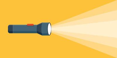 Flashlight icon in flat style. Electric lamp illustration on isolated background. Pocket lantern sign business concept. vector