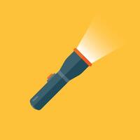 Flashlight icon in flat style. Electric lamp illustration on isolated background. Pocket lantern sign business concept. vector