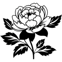 Minimalistic Peony Silhouette png