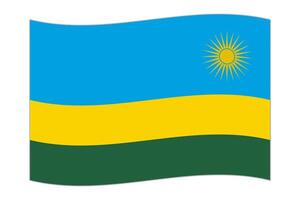 Waving flag of the country Rwanda. illustration. vector