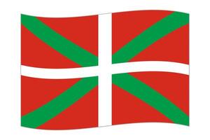 Waving flag of Basque Country, administrative division of Spain. illustration. vector