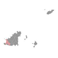 Saint Peter parishes map, administrative division of Guernsey. illustration. vector