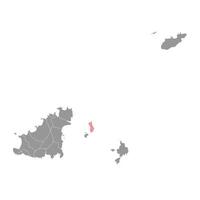 Herm map, part of the Bailiwick of Guernsey. illustration. vector