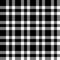 Plaid check pattern in black and white. Seamless fabric texture. Tartan textile print. vector