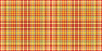 Down texture background textile, seasonal plaid pattern check. Beige tartan fabric seamless in red and amber colors. vector