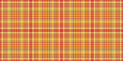 Down texture background textile, seasonal plaid pattern check. Beige tartan fabric seamless in red and amber colors. vector