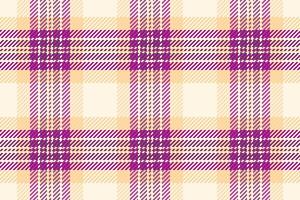 Single check texture textile, pretty pattern tartan plaid. Length seamless background fabric in pink and old lace colors. vector