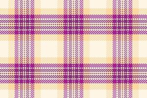 Single check texture textile, pretty pattern tartan plaid. Length seamless background fabric in pink and old lace colors. vector