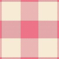 Robe texture fabric seamless, trade background check tartan. Contemporary plaid textile pattern in red and antique white colors. vector