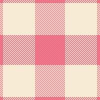 Robe texture fabric seamless, trade background check tartan. Contemporary plaid textile pattern in red and antique white colors. vector