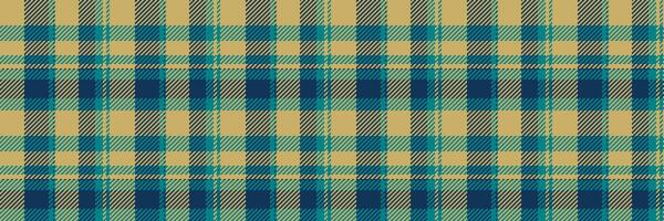 Mens shirt fabric seamless background, line check tartan textile. Abstract texture pattern plaid in cyan and amber colors. vector